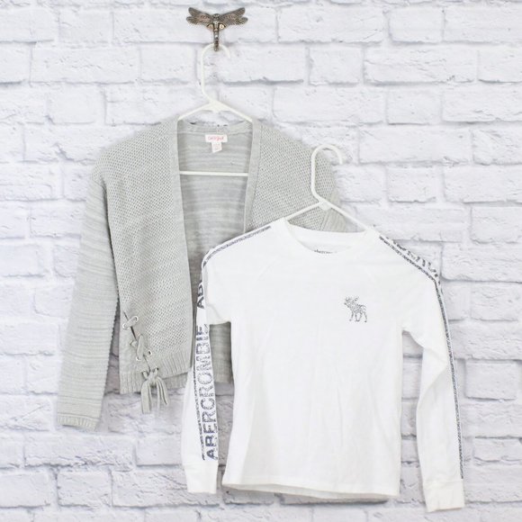 Abercrombie Kids, Cat & Jack Other - Lot of 2 Open Cardigan Sweater Logo Shirt Sz 7/8